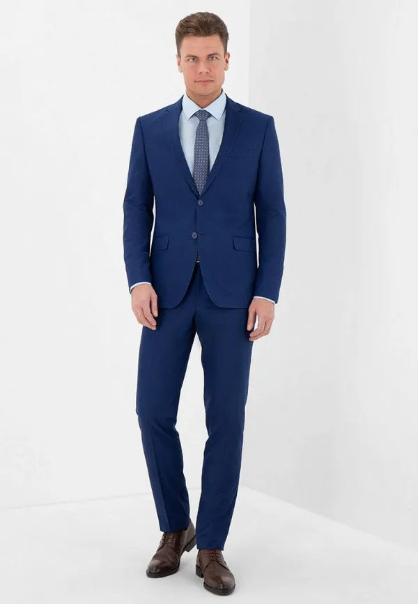 Navy Hopsack Suit
