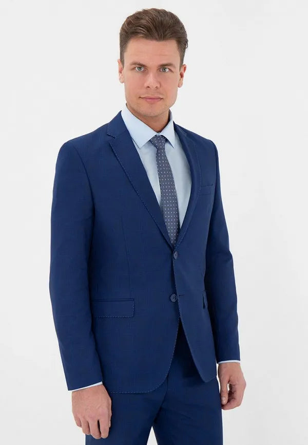Navy Hopsack Suit