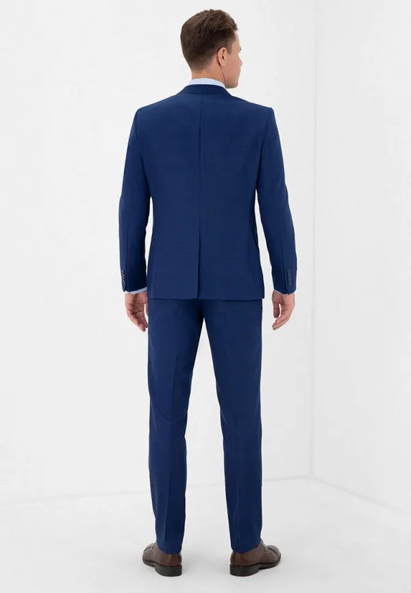 Navy Hopsack Suit