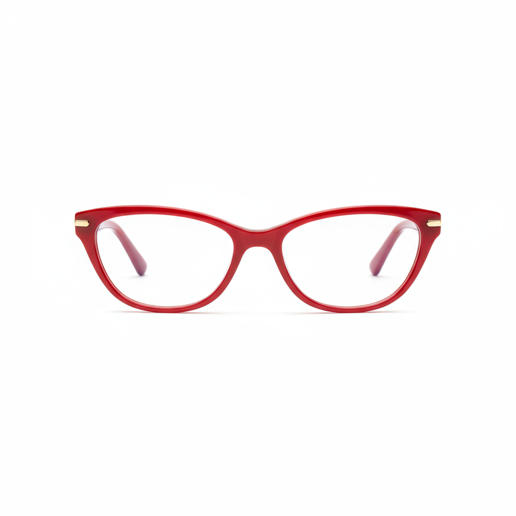Designer Cat-Eye Glasses - Red