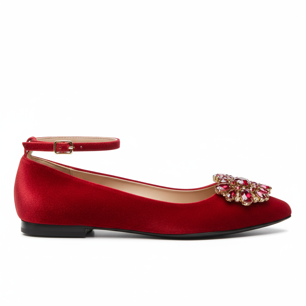Embellished Flats - Red
