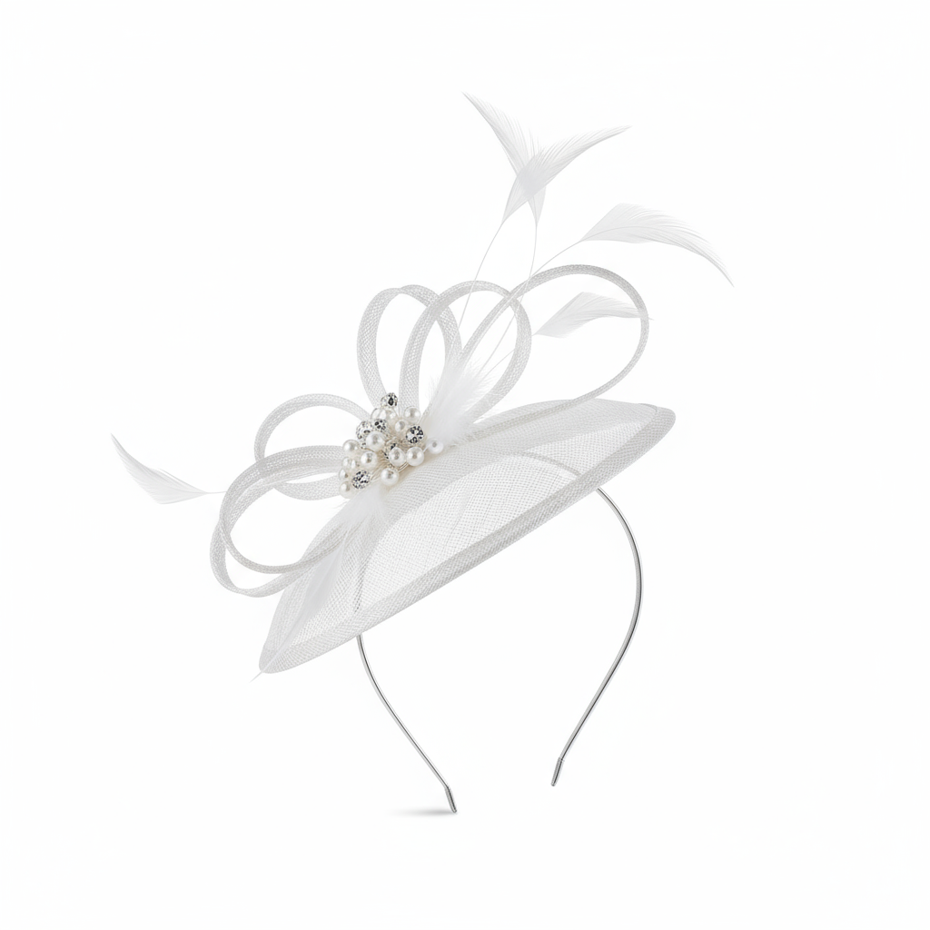 Fascinator Headpiece - White