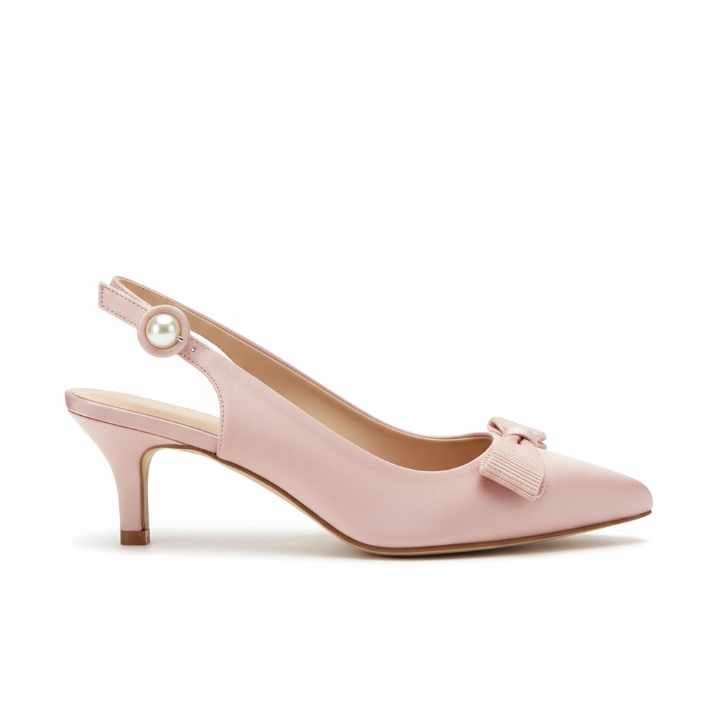 Kitten Heel Slingbacks - Pink