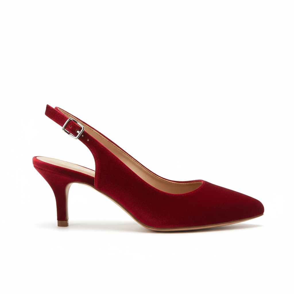 Kitten Heel Slingbacks - Red
