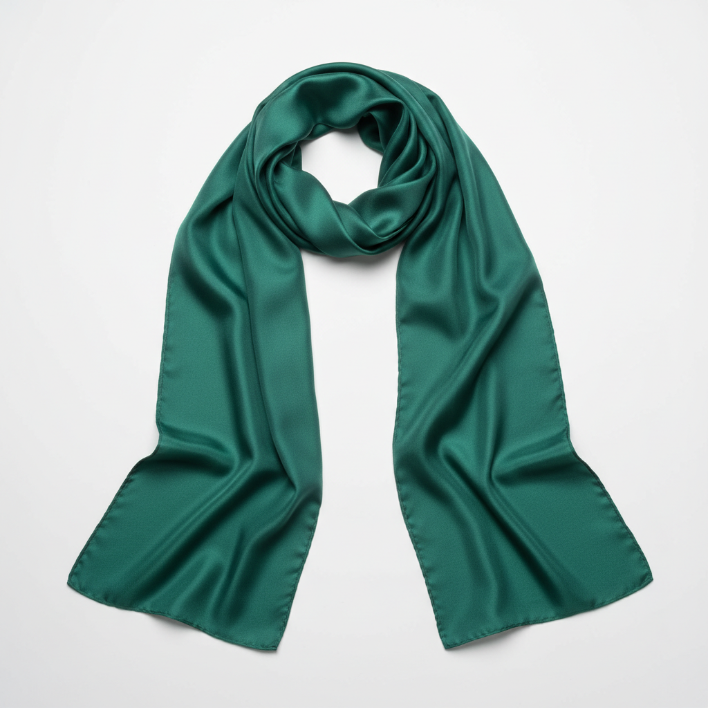 Long Silk Scarf - Green
