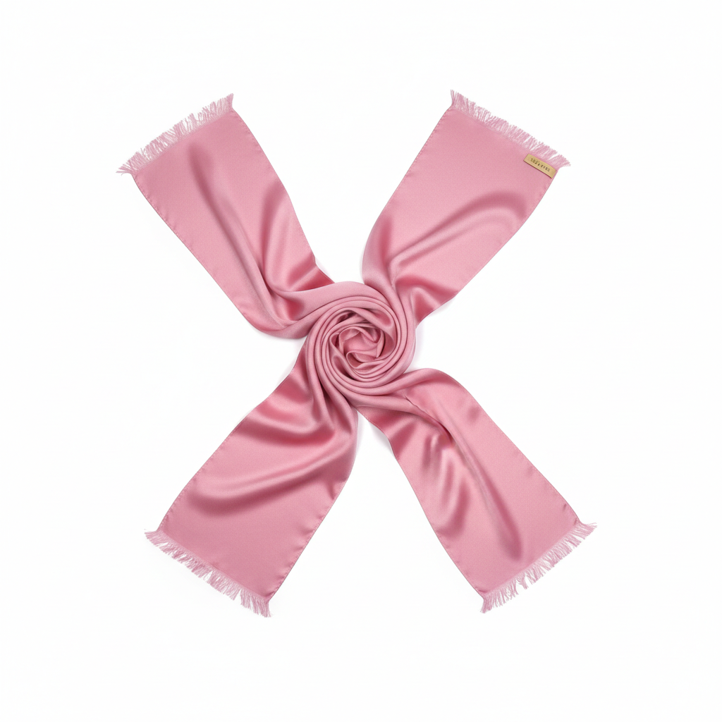 Long Silk Scarf - Pink