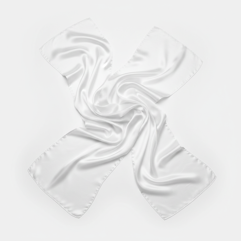 Long Silk Scarf - White