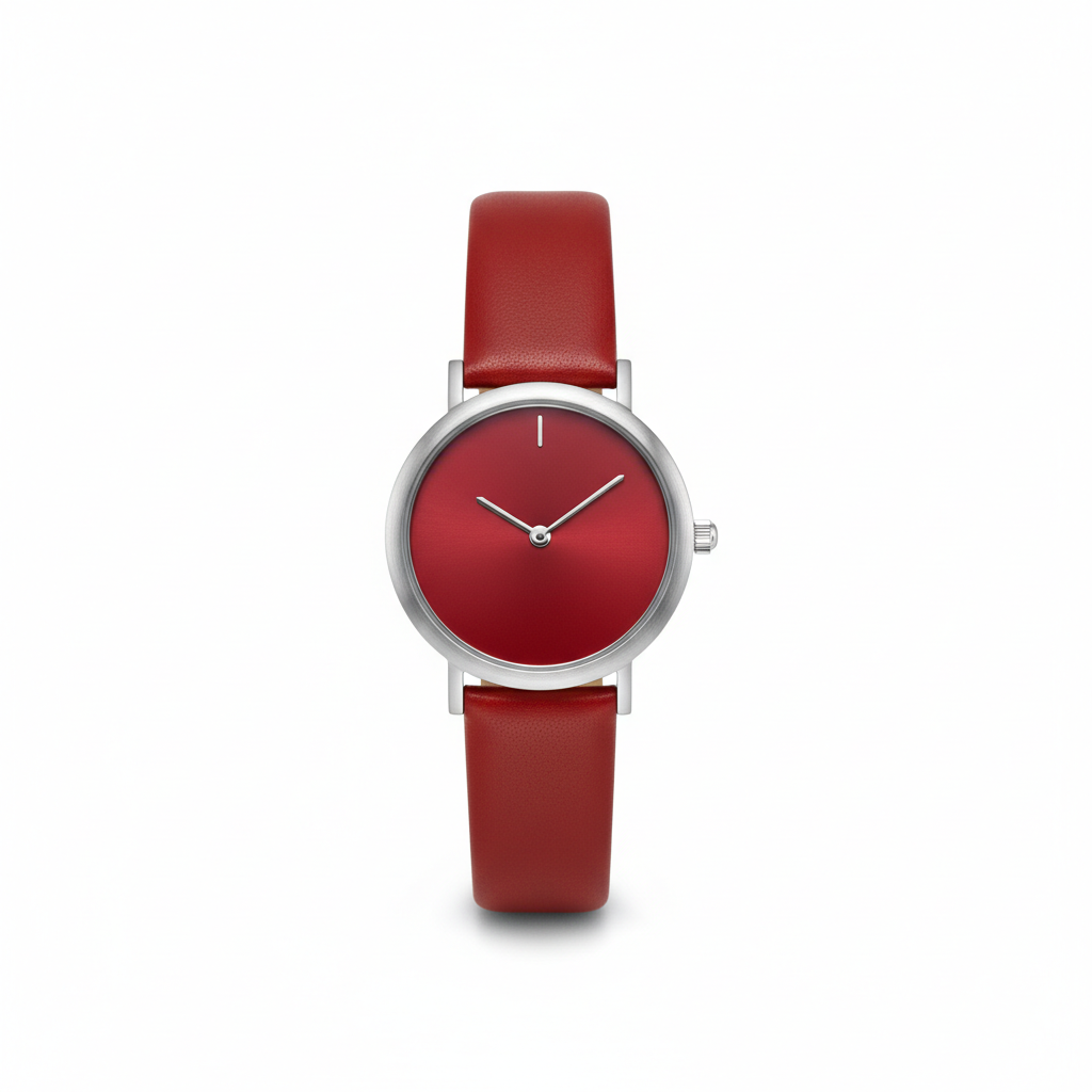 Minimalist Dress Watch - Red