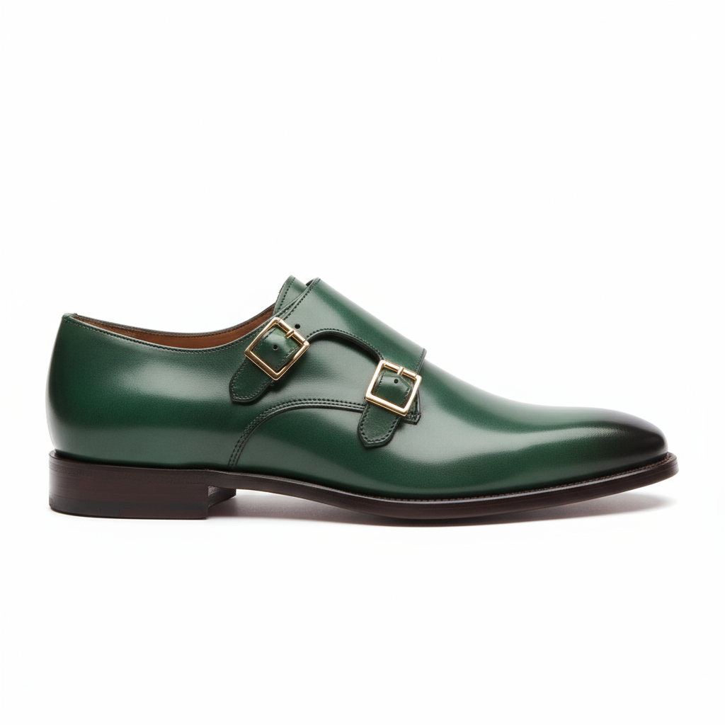 Monk Strap Shoes - Green