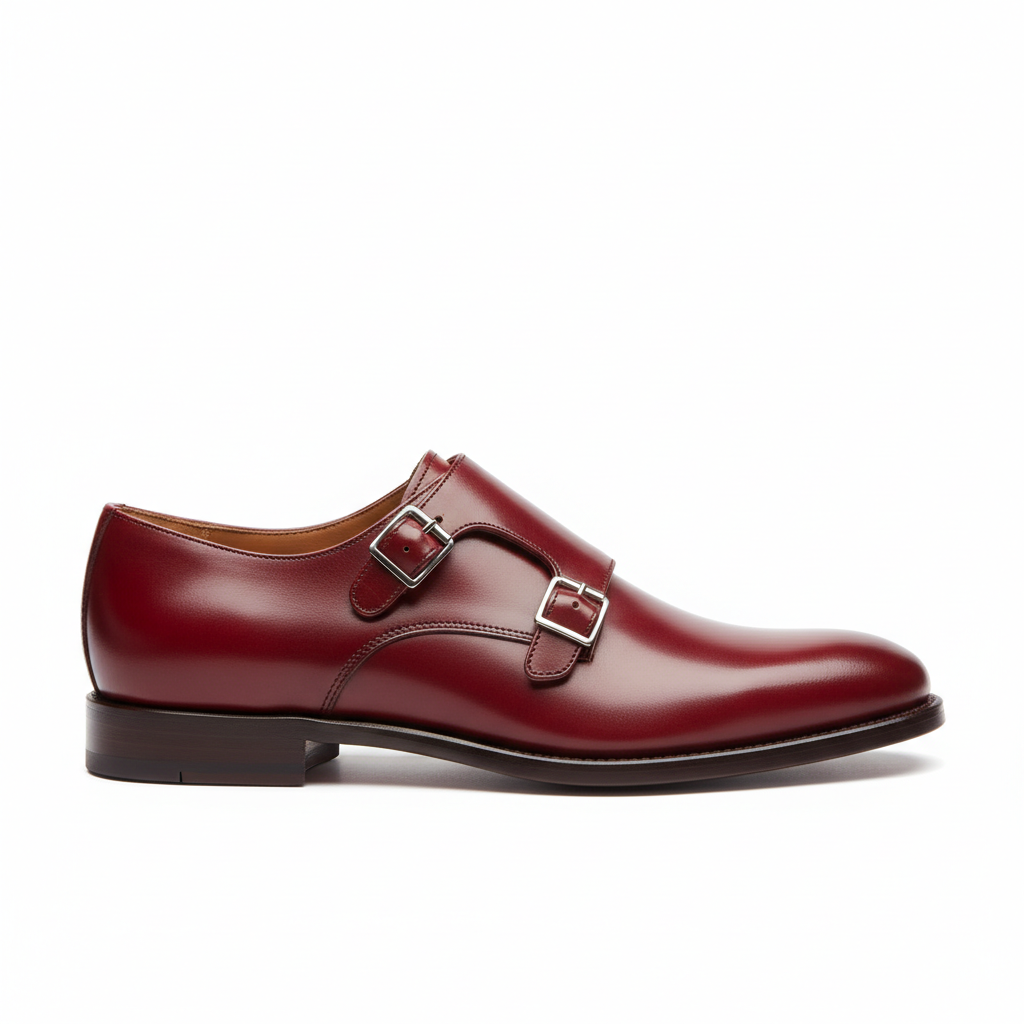 Monk Strap Shoes - Red