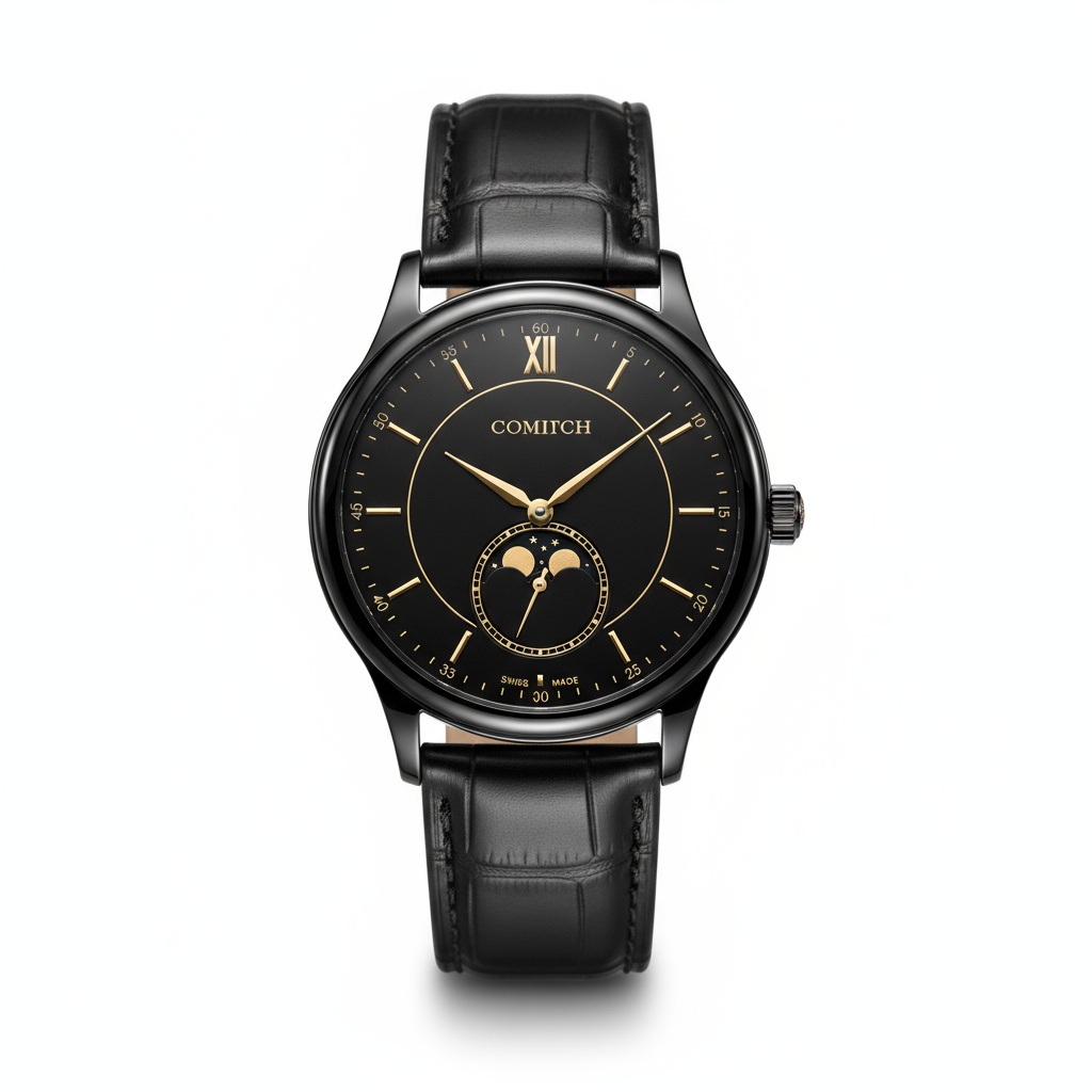 Moon Phase Dress Watch - Black
