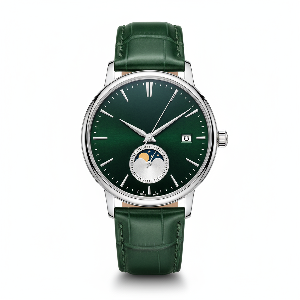 Moon Phase Dress Watch - Green