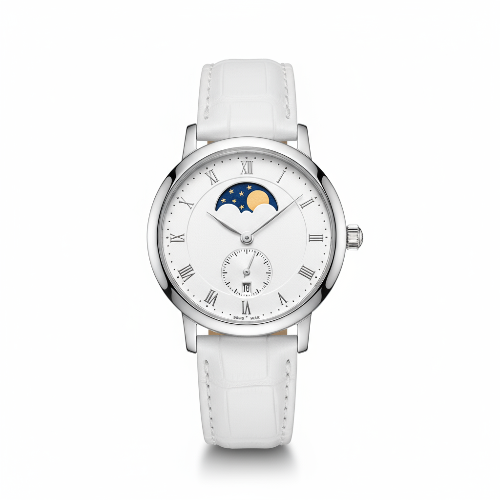 Moon Phase Dress Watch - White