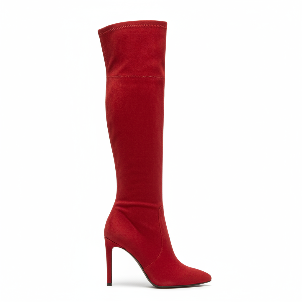 Over-the-Knee Boots - Red