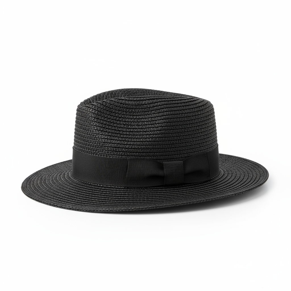 Panama Straw Hat - Black