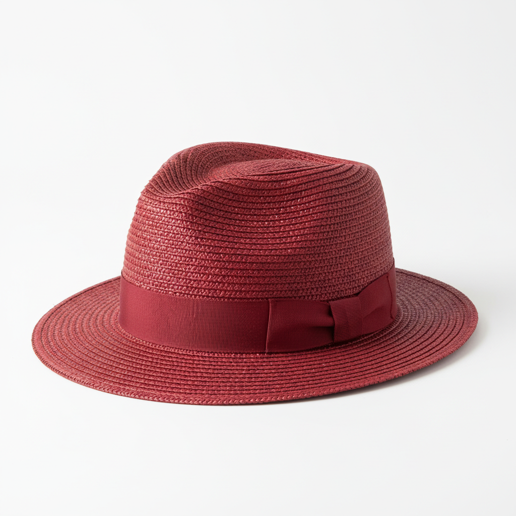 Panama Straw Hat - Red