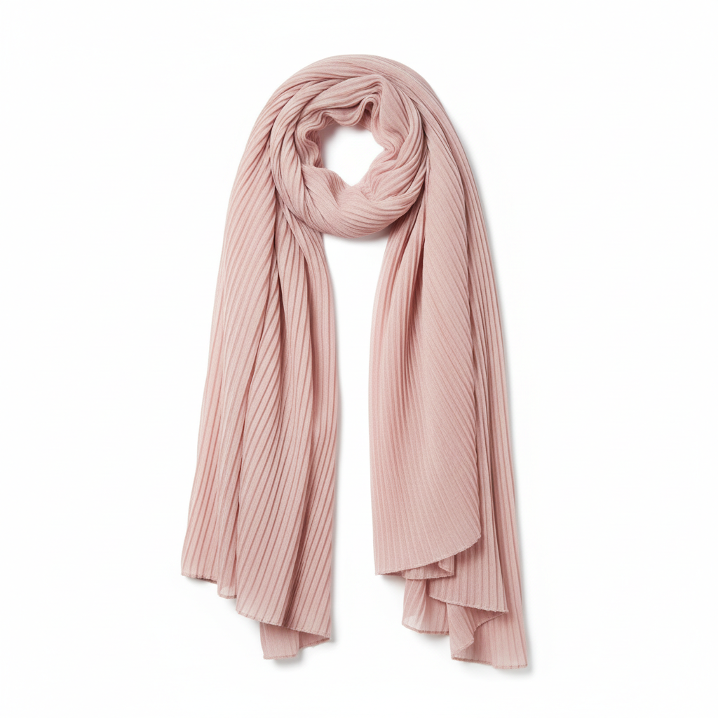 Pleated Chiffon Scarf - Pink