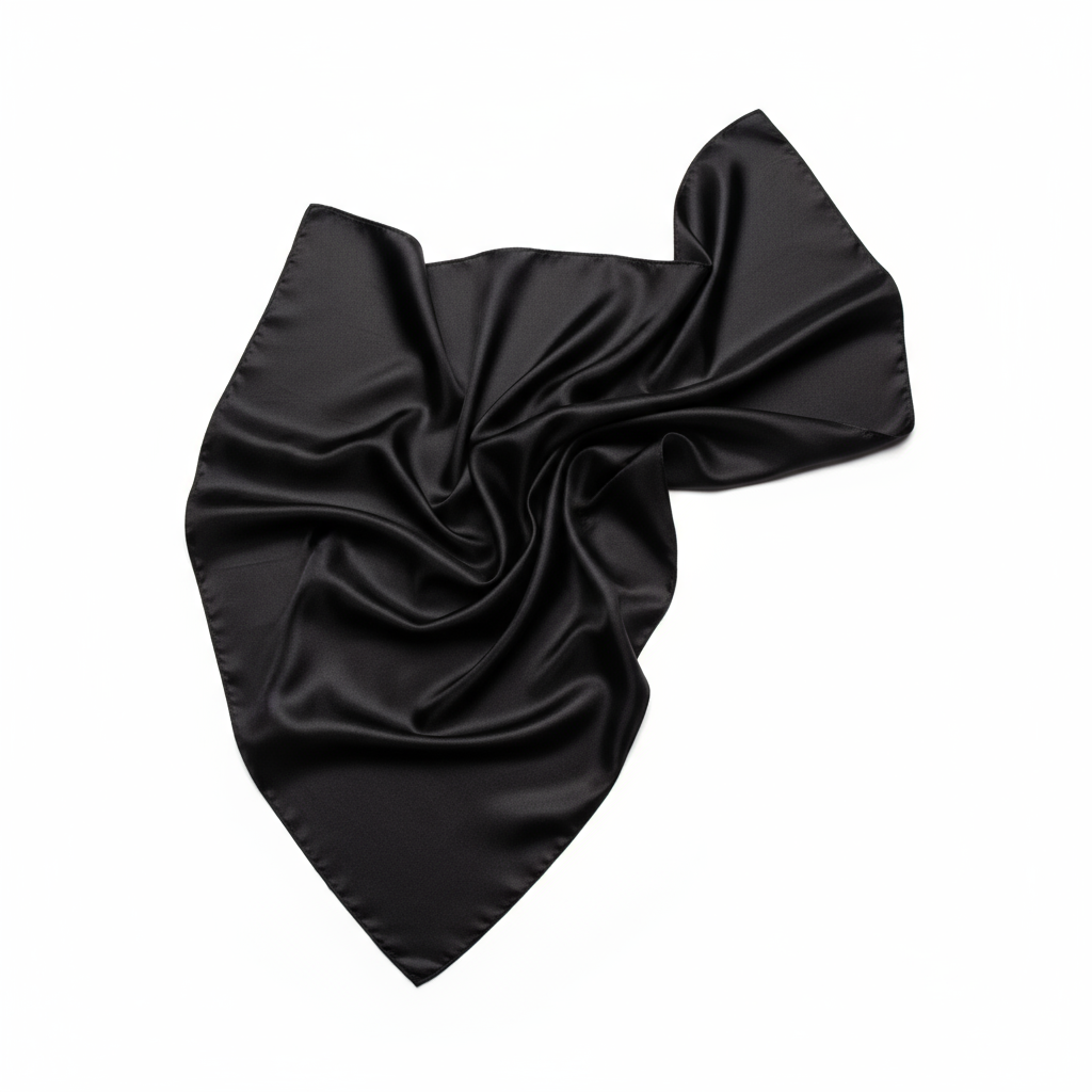 Silk Square Scarf - Black
