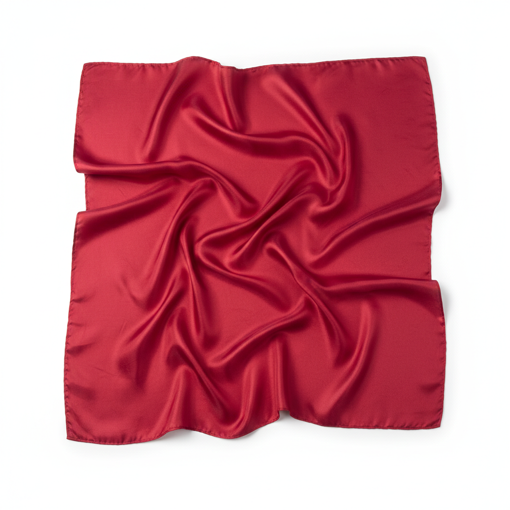Silk Square Scarf - Red