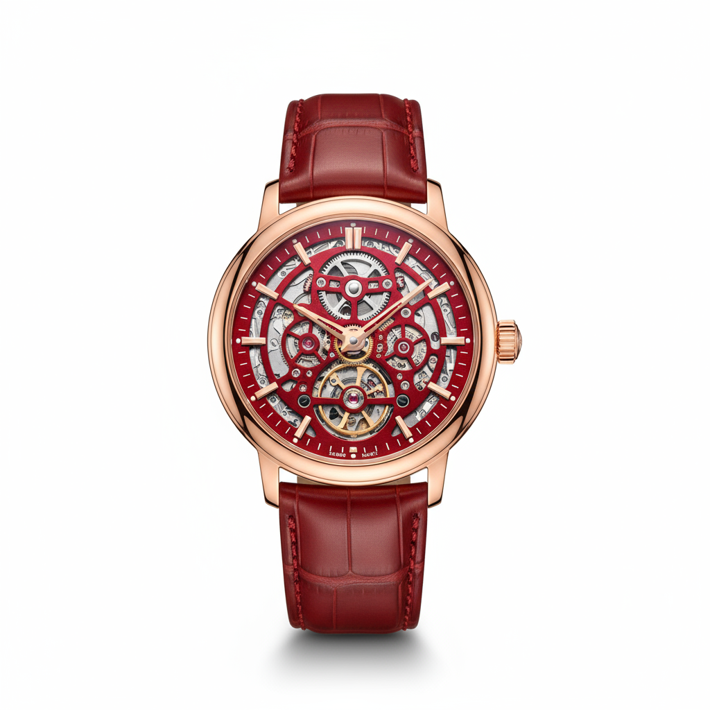 Skeleton Automatic Watch - Red