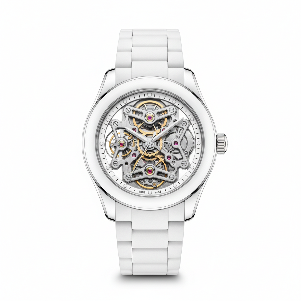 Skeleton Automatic Watch - White