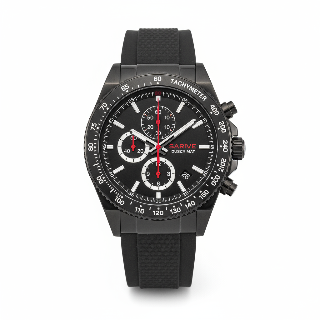 Sport Chronograph Watch - Black