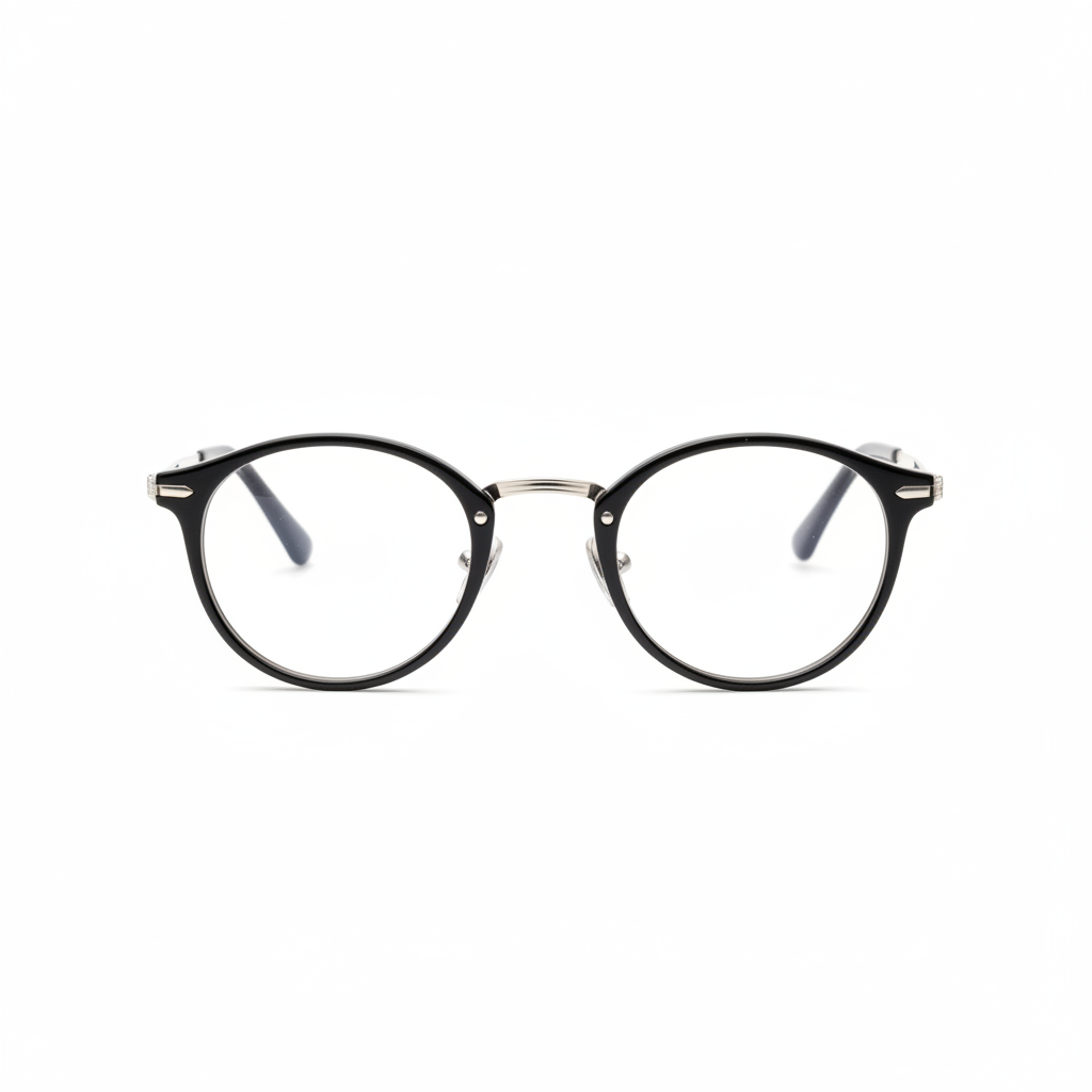 Vintage Round Glasses - Black