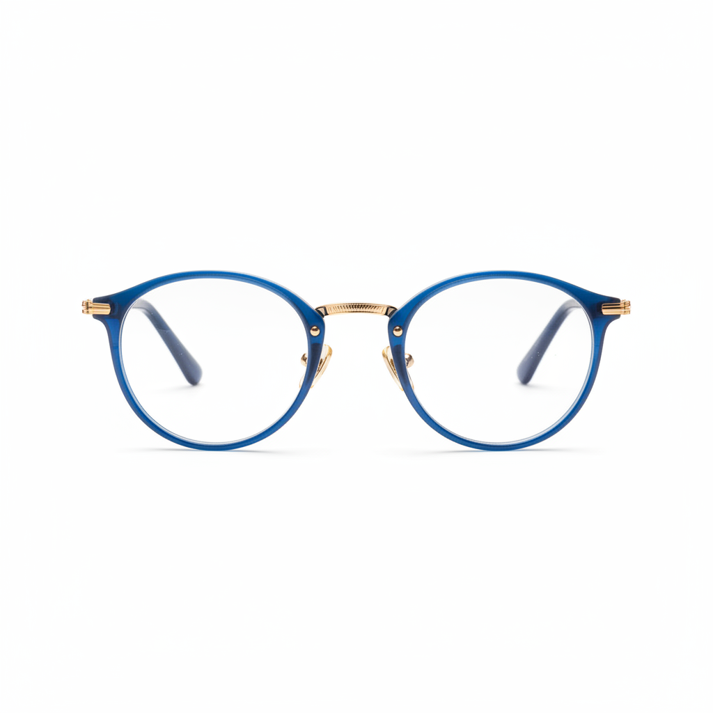 Vintage Round Glasses - Blue