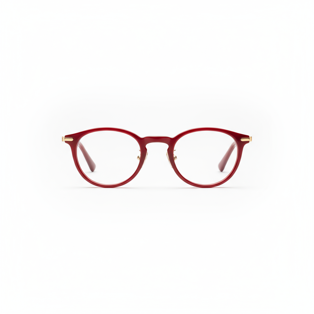 Vintage Round Glasses - Red
