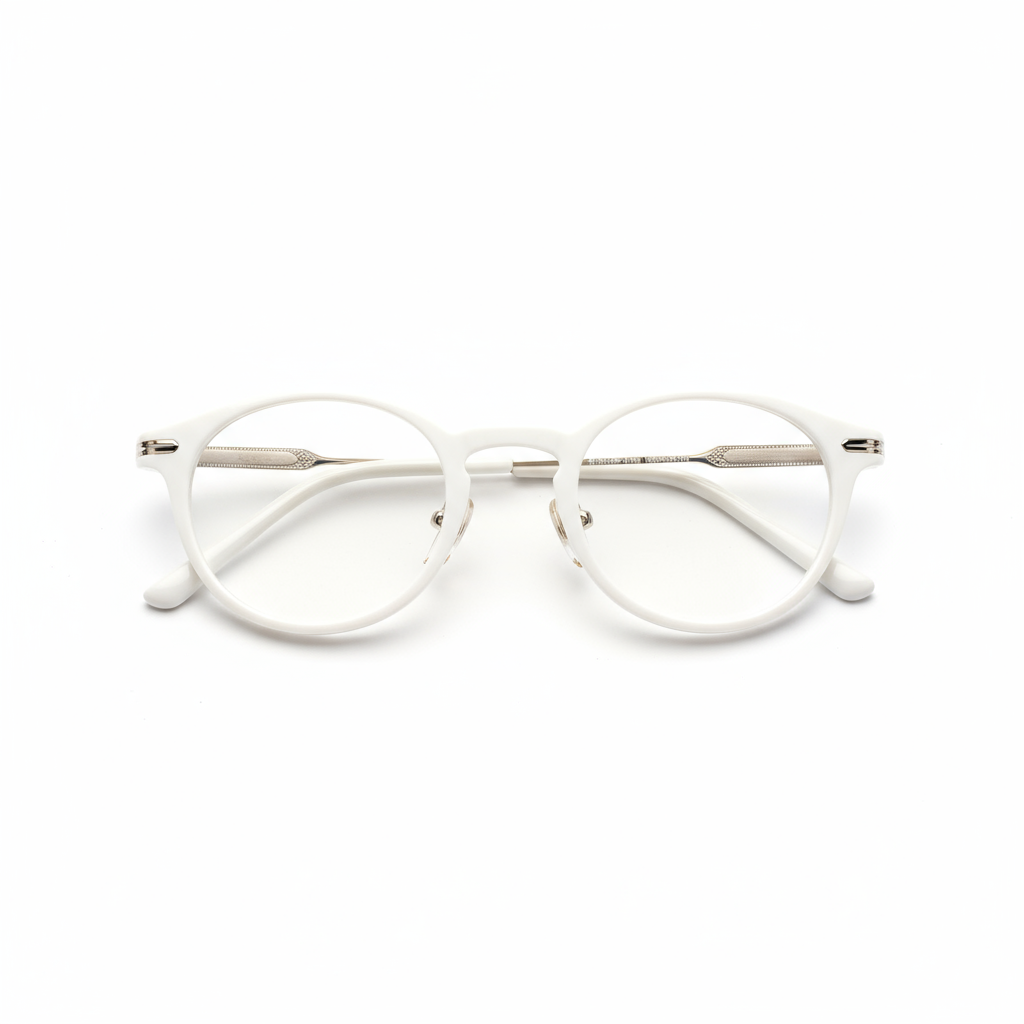 Vintage Round Glasses - White