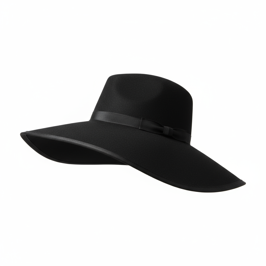Wide Brim Sun Hat - Black