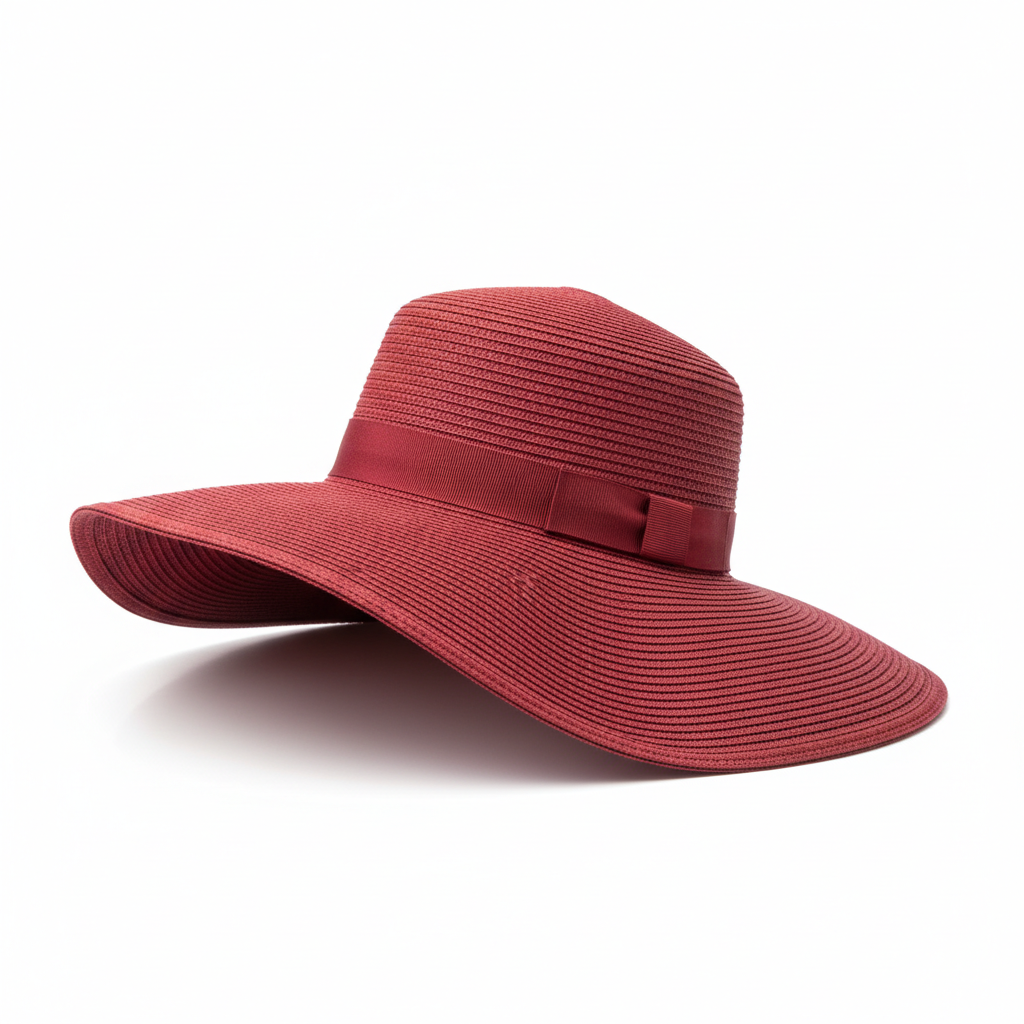 Wide Brim Sun Hat - Red