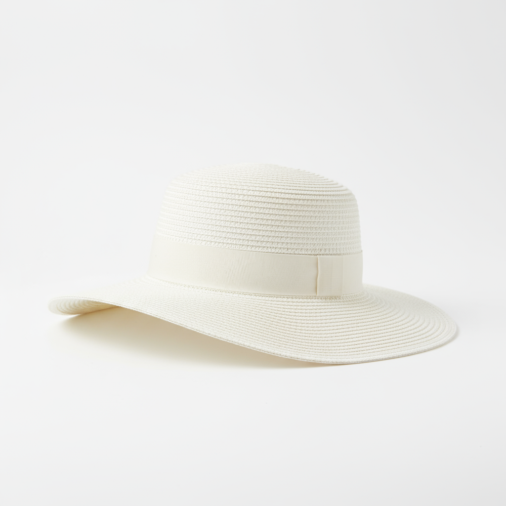 Wide Brim Sun Hat - White