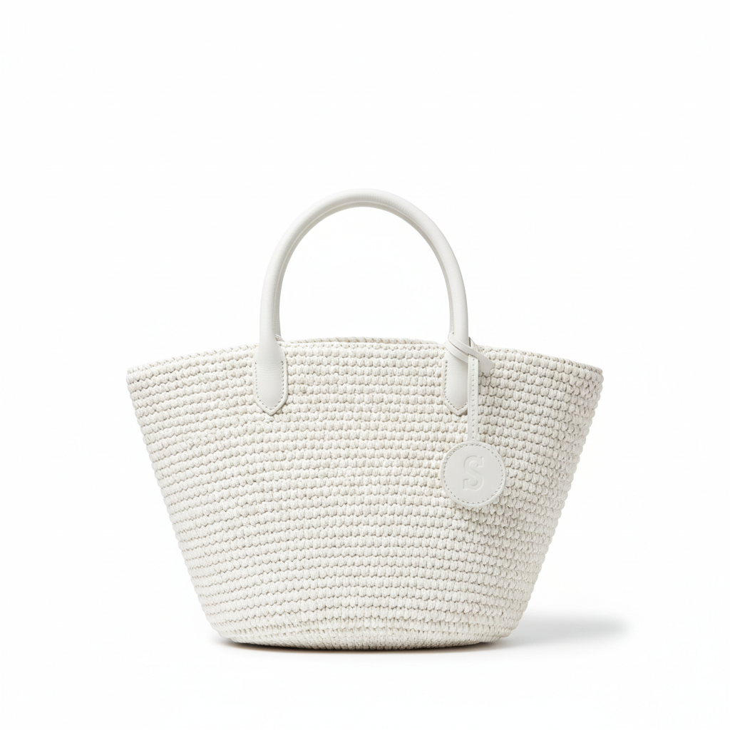 Woven Straw Bag - White